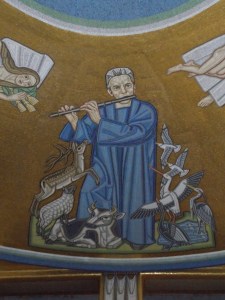 Carl Nielsen as Orpheus (or Tamino?): ceiling mosaic adjacent to the Royal Theatre, Copenhagen.